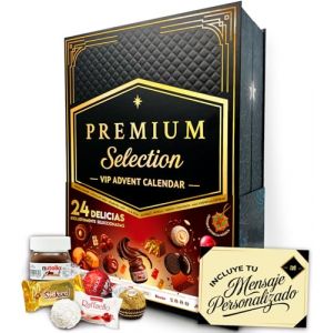 Calendrier de l&rsquo;Avent Premium Moments 2025 &middot; &Eacute;dition de Luxe XXL &middot; 24 D&eacute;lices Chocolat&eacute;s &middot; Ferrero Rocher, Raffaello, Lindt, Nestl&eacute; et plus &middot; Carte Personnalis&eacute;e et &Eacute;toile Dor&eacute;e de No&euml;l &ndash; 640 g (✅  Cia&Co  ✔️, neuf)