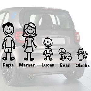 Sticker b&eacute;b&eacute; &agrave; bord pour voiture Famille Personnalis&eacute;e Noir - Anakiss (Anakiss, neuf)