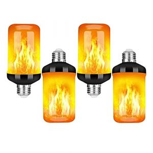 JZlamp E27 &eacute;mulation Flamme Ampoule Lampe Dynamique Flamme lumi&egrave;re LED Effet de feu lumi&egrave;re vacillante pour Jardin Bar f&ecirc;te Mariage d&eacute;cor 4 pi&egrave;ces (YangKeXinFaCai, neuf)