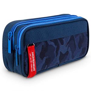 TOYESS Trousses Scolaire pour Gar&ccedil;ons et Filles, Grande Capacit&eacute; Trousse Ado Double Compartiments Scolaire, Camouflage Bleu (Egg Bonn, neuf)