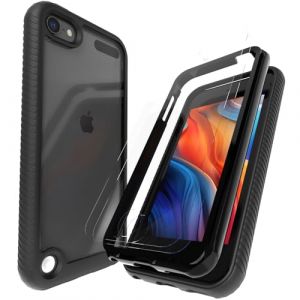 LUNOVATE Coque pour iPod Touch 5/6/7 Transparent avec 2 Films de Protection d'&eacute;cran Crystal Clear TPU Souple Anti-Chocs Etui pour iPod Touch 5/6/7 - Noir (ACCCTech, neuf)