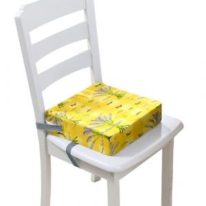 Chickwin Portable R&eacute;hausseur Coussin de Si&egrave;ge Motif Lavande Lavable Coussin Rehausseur avec Boucle de S&eacute;curit&eacute; Anti Glisse pour Repas de B&eacute;b&eacute; Bambin Enfant Tout-Petit (jaune,32x32x8cm) (chickwing, neuf)