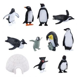 11pcs Mini Figurine Pingouin, R&eacute;alistes Arctique Figurines de Pingouin Miniature D&eacute;coration de G&acirc;teau de Pingouin Mini Jouets de Pingouin pour Fournitures de F&ecirc;te Cadeaux pour Enfants (funysion, neuf)