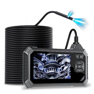 Maylatte Endoscope Double Objectif Industriel 10m, Caméra d'Inspection IPS 4.3" 1080P avec 8+1 LED Réglables, IP67 Étanche 7.9 mm, Carte 32 Go (32.81 FT/5M) (MeiLaiTe, neuf)