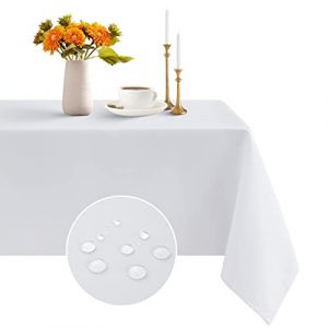 Romanstile Nappe de Noël Carrée - Lavable et Imperméable - Pour Cuisine, Commode, Console, Balcon, Terrasse, Table d'Enfant et de Jeu - Blanc - 100 x 100 cm (The Romanstile, neuf)