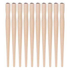 10 Pièces Porte-stylo Plume, Prise en Main Confortable Plus Lisse Bois de Santal Porte-plume Comique Fabrication Exquise Plume Comique Plume Calligraphie Plumes pour Art(Couleur du bois naturel) (BOLONIYA, neuf)