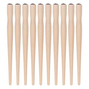 10 Pièces Porte-stylo Plume, Prise en Main Confortable Plus Lisse Bois de Santal Porte-plume Comique Fabrication Exquise Plume Comique Plume Calligraphie Plumes pour Art(Couleur du bois naturel) (BOLONIYA, neuf)