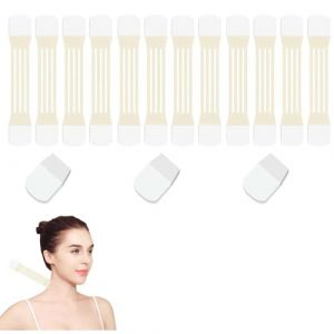 Neck Tape,Firming Lifting Invisible,Ruban de levage raffermissant,Instant Necks and Face Lift Strap Patch Tightening Tapes,Bandes de serrage invisibles pour le cou et le visage (12 packs + 60 patchs) (EnviableVB, neuf)