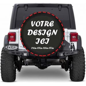 Personnalisable Housse Roue de Secours Personnalis&eacute;e Choisissez Votre Photo et Texte Couvre-Roue de Secours, protecteurs de Couverture de Roue de Secours imperm&eacute;ables pour Camion remorque SUV 14 inch (CUSTOM DESIGN SHOP, neuf)