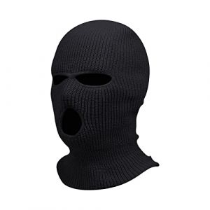 Cagoule Hiver Mode Balaclava Tricoté Intégral 3 Trous Homme Chapeau Tricoté Femme Hiver Vélo Ski Cagoule Unisexe Sports (VJOAIDJOI, neuf)