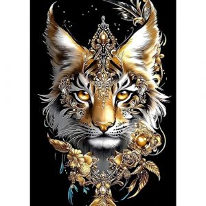 MXJSUA Diamond Painting Kit pour Adulte Débutant, Tigre 5D Diamant Painting Images Ronde Diamond Peinture Diamant Adulte, Cristal Débutant Art Set pour Décoration Murale Maison 30x40cm (MXJSUA, neuf)