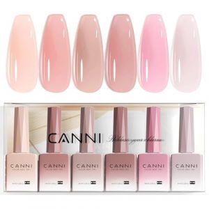 CANNI Vernis &agrave; Ongles Gel Semi Permanent 6 Couleur Lot Vernis &agrave; Ongles UV Gel Nail Polish Couleur p&acirc;te de Transparent nude beige rose violet f&uuml;r Manik&uuml;re Nageldesign (VENALISA, neuf)