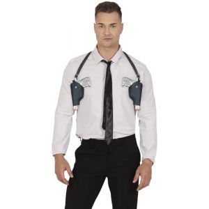 FIESTAS GUIRCA | Double Holster avec Sobaquera - Accessoire de Costume de Policier pour F&ecirc;tes et C&eacute;l&eacute;brations - Id&eacute;al pour Halloween et Carnaval - Arme en Jouet pour Enfants et Adultes - Marron (DisfraZZes  France, neuf)