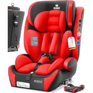 KIDIZ Si&egrave;ge auto pour enfant, avec groupe Isofix, groupe 1, 2 et 3, de 9 &agrave; 36 kg, ceinture de s&eacute;curit&eacute; 5 points, si&egrave;ge auto, appuie-t&ecirc;te r&eacute;glable, rehausseur de si&egrave;ge &eacute;volutif de 1 &agrave; 12 ans, stable et (WMK Trading GmbH, neuf)