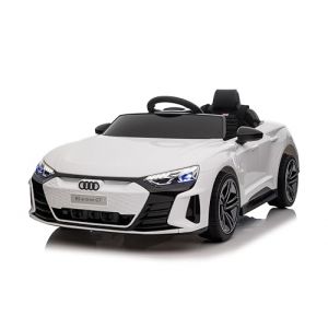 FINOOS Voiture &eacute;lectrique pour Enfants 12V avec t&eacute;l&eacute;commande, A.UDI RS-Etron v&eacute;hicule pour Enfants avec klaxon, LED, Musique, d&eacute;marrage progressif, v&eacute;hicule &eacute;lectrique avec Roue auxiliai (Blanc) (S.N. Commerce B.V., neuf)