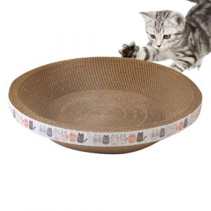 Griffoir pour Chat Planche À Gratter pour Chat | Grattoir Chat Rond Ovale | Griffoir en Carton Ovale Ondulé | Carton Ondulé pour Protéger Le Canapé, Le Sol, Les Rideaux, Le Matelas (hyhtradestore, neuf)