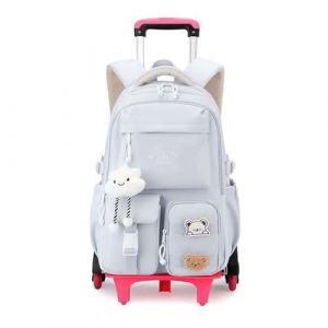 Yumenam Sac à Dos à Roulettes pour Filles,Sac D'école pour Adolescents avec Chariot Amovible, Sacs d'école primaire Sac à dos à roulettes pour collégiens et lycéens (YUANMENGDA, neuf)