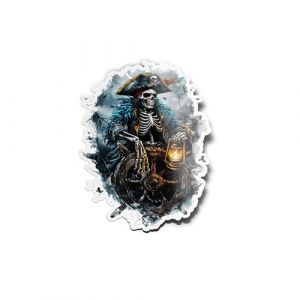 PACK AUTOCOLLANTS STICKERS Pirate Squelette Capitaine Maudit Bateau Fant&ocirc;me R&eacute;sistant Eau & Uv Piraterie Lanterne Aventure L&eacute;gende Marin Pour Ordinateur Bouteille et Voiture D&eacute;co exterieur 9cm (Atelier &agrave; Stickers, neuf)