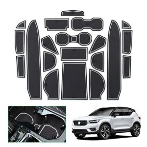 GAFAT Volvo XC40 C40 Recharge 2018-2023 2024 Tapis Antidérapants en Caoutchouc pour Console Centrale, Porte-Gobelets, Boîte de Rangement, Tapis de Porte, Tapis XC40, Accessoires Volvo XC40 (Blanc) (GAFAT(EU), neuf)