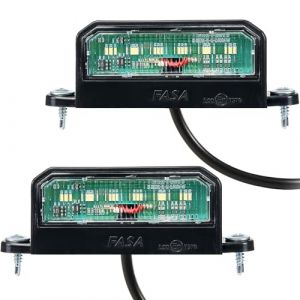 SPARKMOTO 2 pièces Feux de plaque d'immatriculation remorque LED 12V 24 V étanches,LED ÉclairagePlaque D'immatriculation Lumière pour Remorque Caravane Camion avec vis Et 40cm cable,Blanche Lumière (SPARKMOTO, neuf)