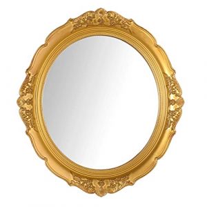 Eaoundm Miroir mural décoratif vintage à suspendre pour chambre à coucher, salon, commode, 33,3 x 37,6 cm (doré) (EaoundM, neuf)