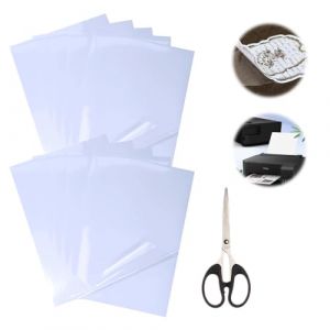 Autocollant Jet d'encre, Transparent Film Autocollant Vinyle A4, 10 Feuilles Papier Autocollant Imprimante, Autocollant en Vinyle Imprimable, Pour Imprimantes laser & Jet D'encre (FEEPP, neuf)
