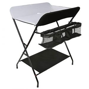 MAYMA Table à langer pliable avec panier et plateau,Table à langer avec hauteur réglable & roues Pratiques,compacte peu encombrante et stable,Charge max 11KG,Salon, Chambre (jusiZL, neuf)