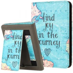 MOKASE pour 6.8" Kindle Paperwhite 11ème Génération Étui (Modèle: M2L3EK / M2L4EK), Housse en Cuir PU, Intelligent Veille/réveil Automatique avec Dragonne & Fente de Carte, Map (MOKASE, neuf)