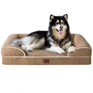EHEYCIGA Panier Chien Grande Taille XXL Orthopedique, Memoire de Forme Lit pour Chien Dehoussable Lavable, Canapé Chiens Imperméable, Camel (EHEYCIGA EU, neuf)