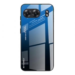 Dedux Coque pour OnePlus Nord 4 5G, Etui D&eacute;grad&eacute; de Couleur Verre Tremp&eacute; Back Coque + Souple Silicone TPU Case Cover Protection Antichoc Housse (Bleu/Noir) (Dedux, neuf)