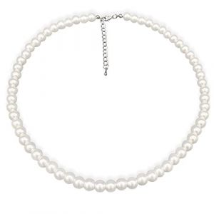 LIHELEI Collier Perle, Collier Perles Imitation de 8mm, Accessoires de Bijoux, Collier Perle Cadeau Bijoux Pour Femmes et Homme - 45CM (Lihelei Direct, neuf)