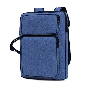A3 Sac de Planche à Dessin Enfant 8K Sac à Dos Transport en Oxford étanche Sac Fourre-Tout Art Portfolio Palettes Dessin Peinture Croquis Pinceaux Crayon Sac Rangement Portable Sac à Main (IBlueloveruk, neuf)