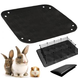 Tapis Imperméable pour Parc à Cochon d'Inde 150x100 cm Coussinets Pipi Lavable pour Lapin Base Téutilisable pour Cochon d'Inde Fond de Cage Anti Urine pour Hérisson Lapin Petits Animaux, Noir (STARPIA, neuf)