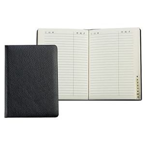 DELMON VARONE - Carnet d'adresses personnalisable DIN A6 reli&eacute; avec registre A-Z en cuir "Soft Grain" de qualit&eacute; sup&eacute;rieure noir, couverture rigide et r&eacute;pertoire t&eacute;l&eacute;phonique alphab&eacute;tique (DELMON VARONE, neuf)