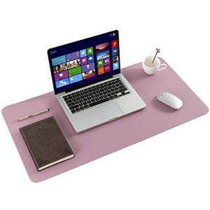 ARNTY Grand Tapis de Souris Bureau, Sous Main en Cuir PU, Double Face Dessous, Étanche pour Bureau et Maison(Mauve&Rose,60 * 35cm) (KINGSON PLUS, neuf)