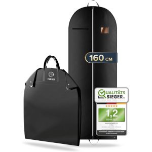 FiRiO 1 x Premium Housse Robe Longue 160cm I MATÉRIEL JUSQU'À 50% PLUS ÉPAIS I Porte Housse Costume Voyage Pliable I Housse Vetement Voyage I Housse Vetements à Suspendre I Housse Chemise I 160x60cm (RIC-TECH FRANCE, neuf)