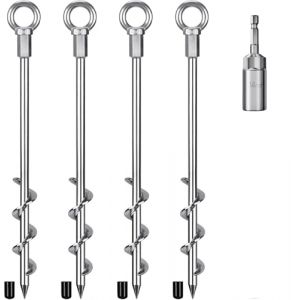 Lifeswell Lot de 4 piquets robustes de 30,5 cm, faciles &agrave; installer et r&eacute;utilisables, pour tentes de camping, trampolines, abris de jardin et balan&ccedil;oires (Lifeswell, neuf)