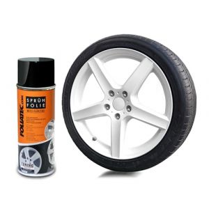 FOLIATEC Film pulv&eacute;risable pour jantes de voiture, peinture en a&eacute;rosol, pelable, bonne couvrance, Blanc Brillant, 1 x 400 ml (Polo Motorrad, neuf)