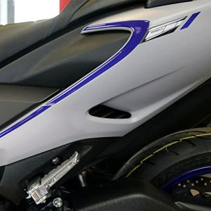 labelbike - 2 Autocollants Stickers Gel 3D Protection Coins Codon Scooter Compatible Yamaha Tmax 560 à partir de 2020 - Carbone Bleu Métal (labelbike, neuf)
