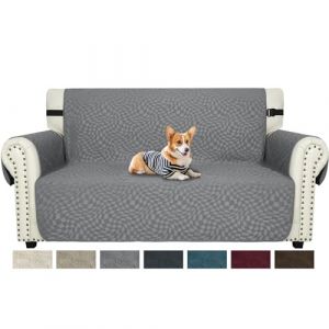 Ystyle Housse De Canapé 2 Places, Housses De Canapé Anti-Taches, Housse Canapé avec Accoudoirs, Protege Canape Chien, Housse Canape Antidérapante, Protege Canape Universelle, Gris Clair (YSTYLE HOME, neuf)