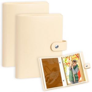 2 Paquets Petit Album Photo 10x15 cm 52 pochette en cuir livre photo,Top Load Pocket 4x6 Photo Book Holds 6 x 4 Pouce Baby Wedding Holiday Family Birthday Travel (Beige) (Ruibtree-FR, neuf)