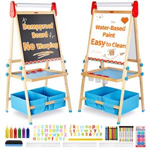 FUNLIO Tableau Enfant Double Face 3-8 Ans, Tableau Anti-Déformation & Effaçable avec Magnétique/Blanc, 3 Hauteurs Réglables, Rouleau de Papier - Bleu (EletreeEU, neuf)