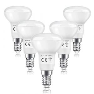 Caldarax Ampoule LED R50 E14 5W, Ampoule Spot R&eacute;flecteur LED E14 &Eacute;quivalent 40W Incandescence, Blanc Neutre 4000K 475LM, Angle de faisceau 120&deg;, Non Dimmable, Lot de 5 (XiMing Co. Ltd, neuf)
