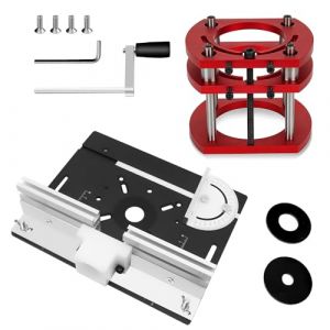 Kit d&eacute;fonceuse Sur Table Aluminium, 65 mm De Diam&egrave;Tre D&eacute;fonceuse Sous Table Routeur Lift, Table D&eacute;fonceuse Kit pour Rainures Et Bordures De Table (XuanZhuYin, neuf)