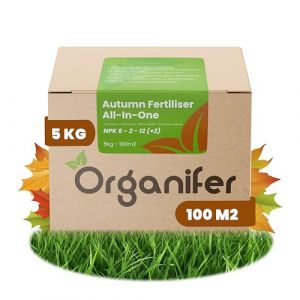 Engrais D'Automne Tout-En-Un (5 Kg - 100 M2) - Riche En Potassium - Engrais Pour Pelouse Automne - Engrais Pour Pelouse - Augmente La Résistance De La Pelouse Au Gel - Sécheresse - Organifer (Wilpe Store, neuf)