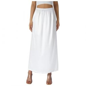 G&eacute;n&eacute;rique Jupon Femme Longue Fond de Jupe Femmes L&eacute;ger Jupe sous Robe Taille &eacute;lastique Confortable Jupon pour Femme S-XXL Blanc Uni Classic (upperfeel, neuf)
