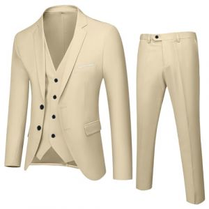 Générique Costume Adolescent Garçon 10-18 Ans Ensemble Enfant Ado Garçon 3 Pieces Slim Fit Complète Graduation Cérémonie Mariage Fête Formelle Smoking élégant Veste + Gilet + Pantalon (LIBJDI, neuf)
