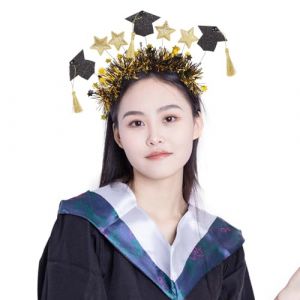 TOVINANNA Coiffe Étoile Noire Et Dorée Chapeau De Remise De Diplôme Bandeau Casquette De Remise De Diplôme Accessoire De Coiffure Accessoires Pour Cheveux De Remise De (Qieiyi, neuf)