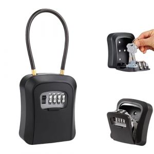 Arvoni Boite a Cle avec Code à 4 Chiffres, Boite a Clé Securisee Exterieur, boite a Clefs Murale avec Code, Cofre Fort a Cle Étanche, Résistant aux Intempéries, pour Maison Garage à L'école (XingJiaHongSheng, neuf)