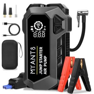 Booster Batterie Voiture 4000A, 12V Booster Batterie avec Compresseur (Jusqu'à 8.0L Diesel ou 10.0L Gaz), Demarreur Batterie Voiture Portable avec Gonfleur 150 PSI, Écran LED, Charge Rapide (YShen, neuf)